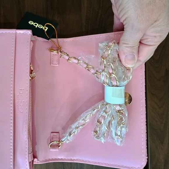bebe Pink Mini Bag with Gold Accents - Picture 5 of 7